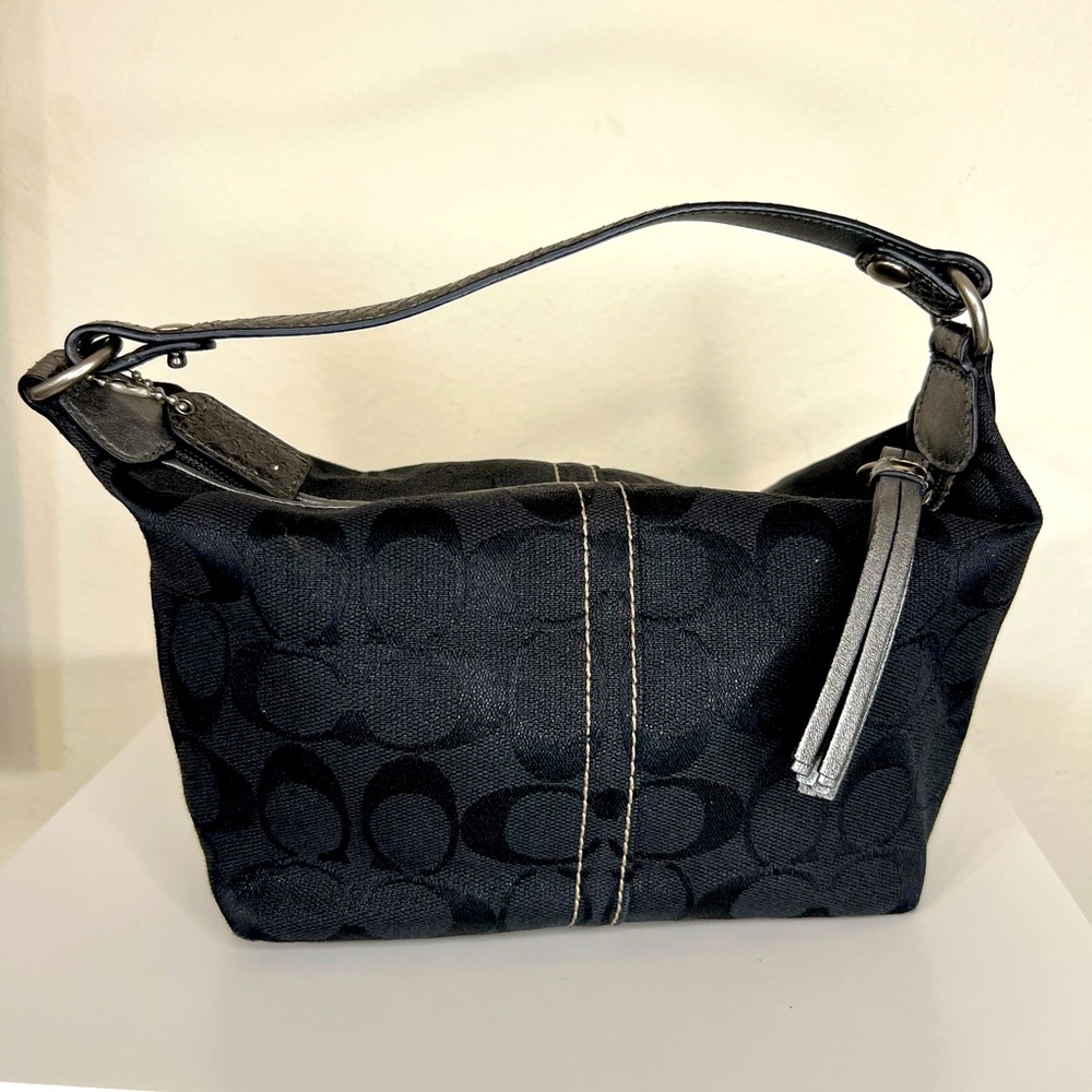 Coach handbag with silver snake handle